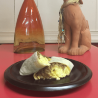 breakfast burrito on table